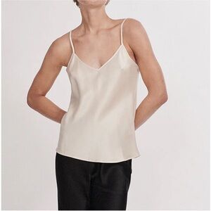 SILK LAUNDRY Bias Cut Silk Cami, Hazelnut, Small